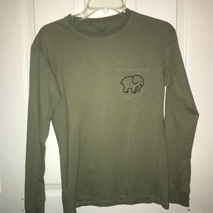 🐘IVORY ELLA LONG SLEEVE GREEN SHIRT🐘